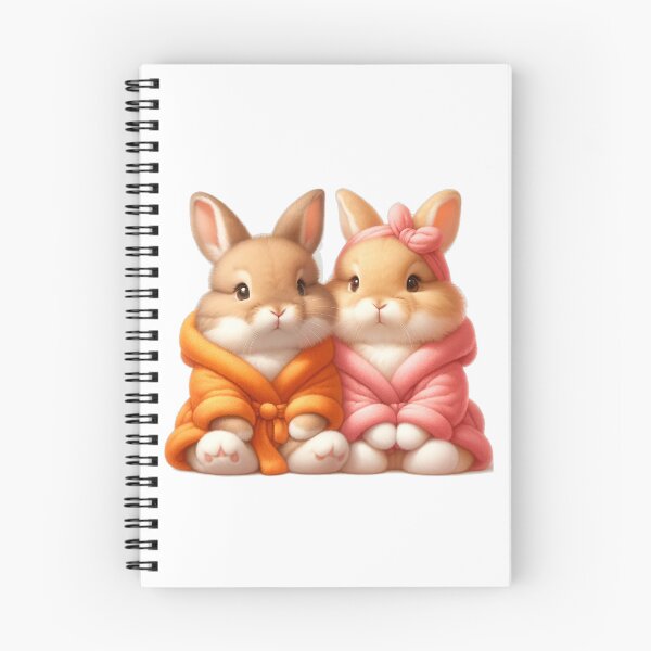 Item preview, Two charming and adorable rabbits wearing a new robe together. designed and sold by Lam168.