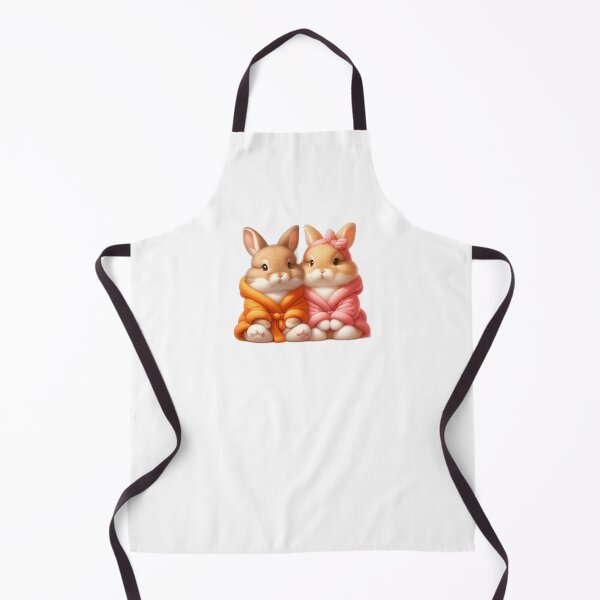 Item preview, Two charming and adorable rabbits wearing a new robe together. designed and sold by Lam168.