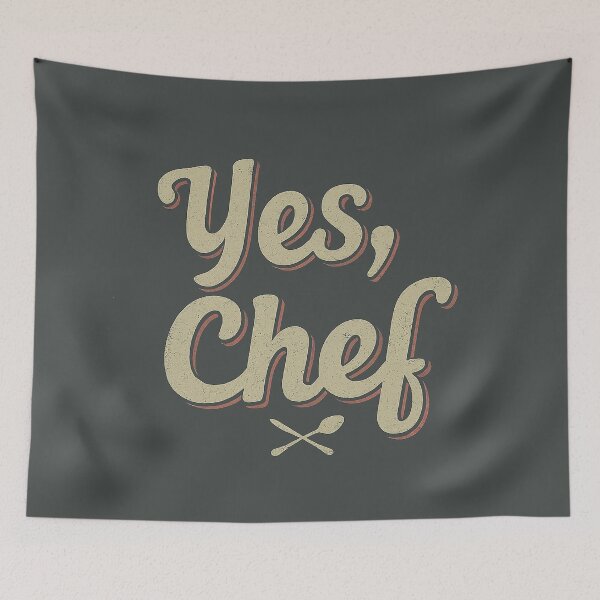 Item preview, "Yes, Chef" - The Bear Vintage Typography designed and sold by Retro Travel Design.