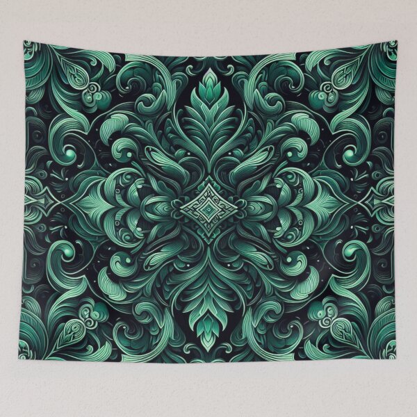 Item preview, Emerald Green Damask - Elegant Victorian Pattern Design designed and sold by ProjectNoah.