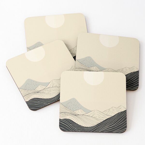 Item preview,  black oriental japanese style mountain line art  designed and sold by PandaKunst.