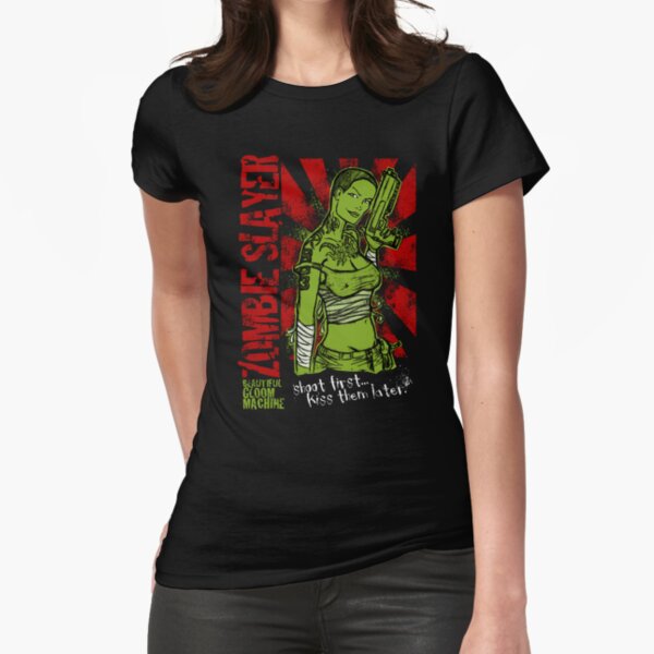 shoot first.. kiss them later COLOUR Fitted T-Shirt