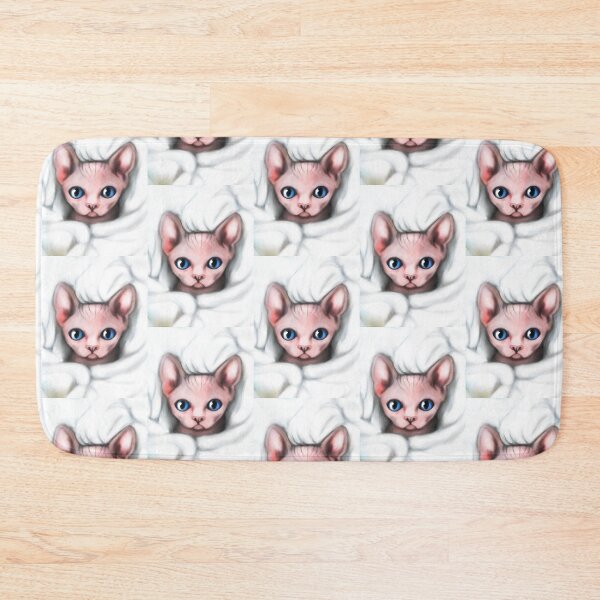 Item preview, Sphynx hairless kitten acrylic/digital painting designed and sold by Funsize-Art.