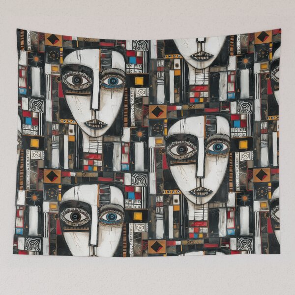 Item preview, Girl Face Folk Art designed and sold by sheprint.