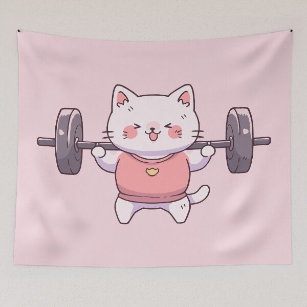 Item preview, Pink Cat Deadlift Bodybuilder designed and sold by SweetClicks123.