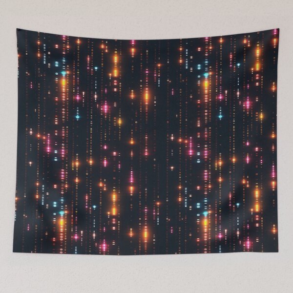 Item preview, Digital Rain Code Cascade: Glowing Script Matrix designed and sold by Sir Meow Meow.