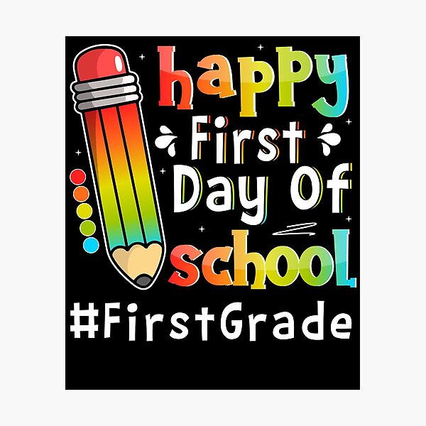 Item preview, Happy First Day Of School Teacher First Grade Back To School designed and sold by MobyStickers.