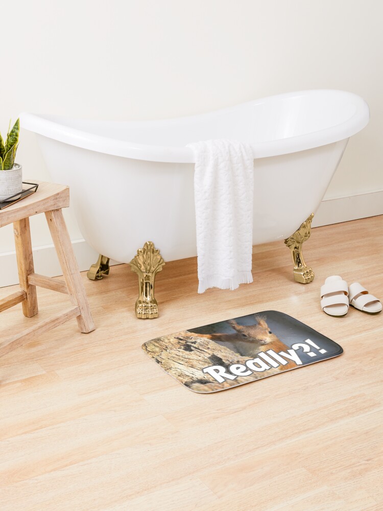 Thumbnail 2 of 6, Bath Mat, Really?! designed and sold by Surreallytee.
