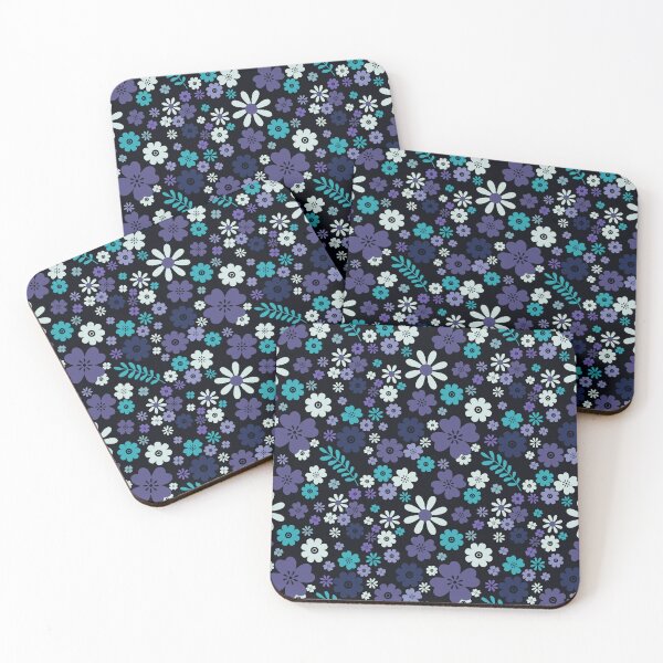 Item preview, Turquoise and Blue Ditsy Floral Repeated Pattern designed and sold by PearlMoonGrapes.