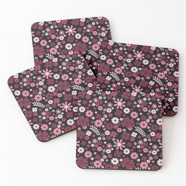Item preview, Maroon and White Ditsy Floral Repeated Pattern designed and sold by PearlMoonGrapes.