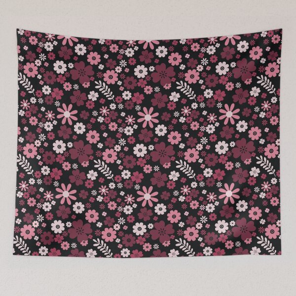 Item preview, Maroon and White Ditsy Floral Repeated Pattern designed and sold by PearlMoonGrapes.