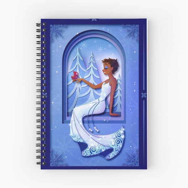 Item preview, Let everything that has breath praise the Lord! Winter, snow, red bird, animation, illustration, purple, blue, frost, frozen, paper cut, layered paper designed and sold by Brittany Barry Art.