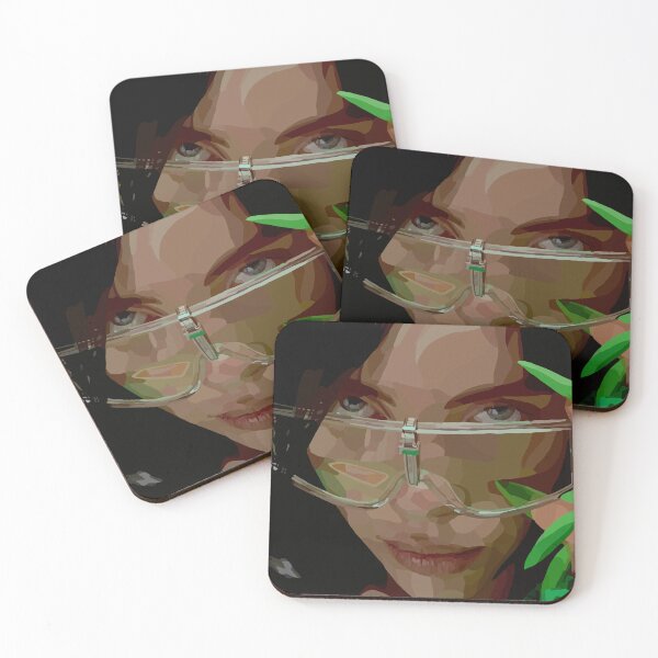Item preview, Billie Eillish portrait with green hair and nails designed and sold by Blue-Hive-Store.