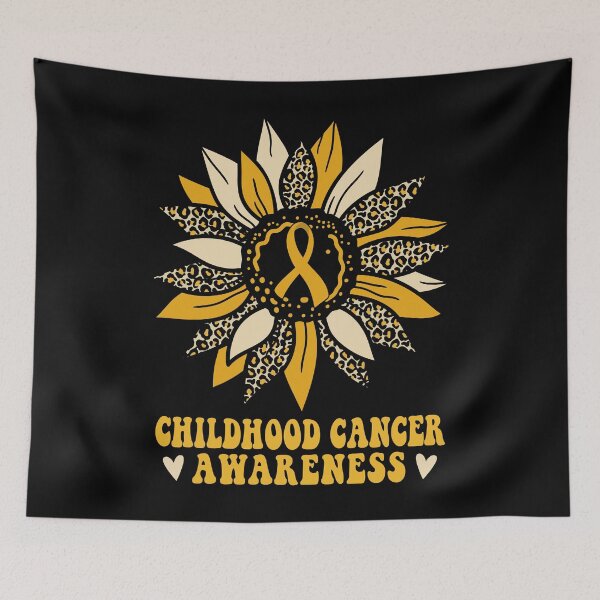 Item preview, Sunflower Yellow Gold Childhood Cancer Awareness Ribbon designed and sold by MobyStickers.
