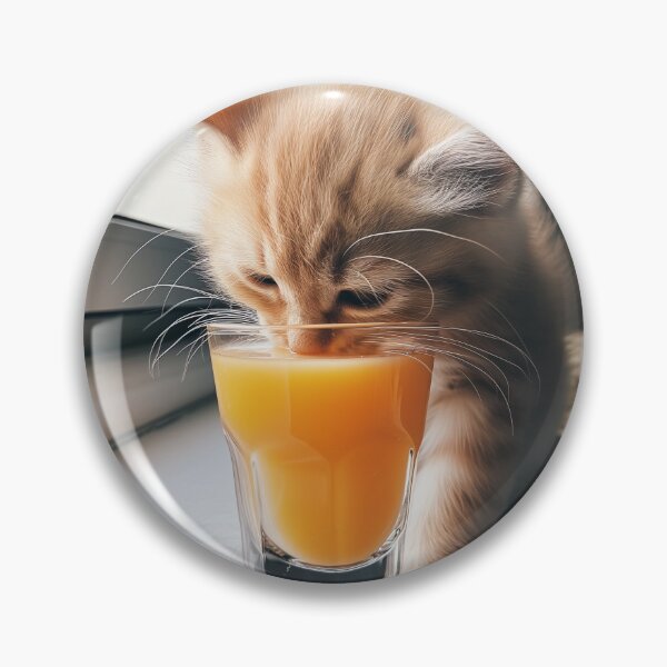 Item preview, Kitten Drinking Orange Juice designed and sold by Evanssdas.