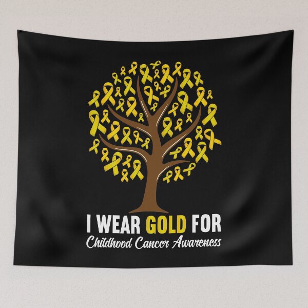 Item preview, I Wear Gold for Childhood Cancer Awareness Shirt Tree Ribbon designed and sold by MobyStickers.
