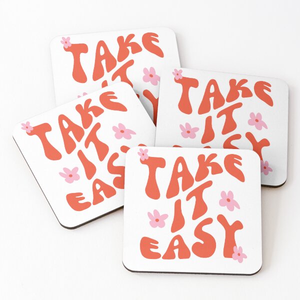 Item preview, Take it Easy - Relaxation Typography for Chill Souls - Red and Pink designed and sold by Biddakate.
