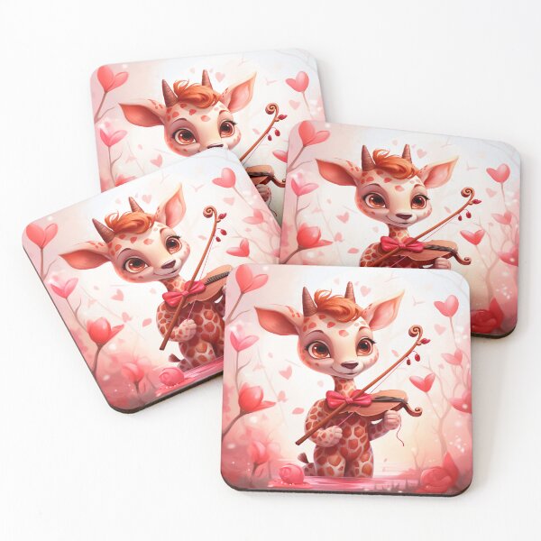 Item preview, valentine's day giraffe decorative panel designed and sold by DropeSavage.