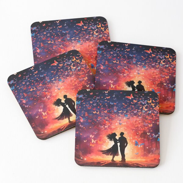 Item preview, decorative panel of couple in butterfly rain designed and sold by DropeSavage.