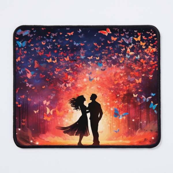 Item preview, decorative panel of couple in butterfly rain designed and sold by DropeSavage.