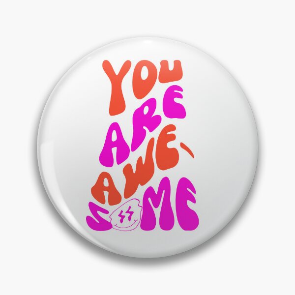Item preview, You Are Awesome - Uplifting Typography for Positive Affirmations - Pink and Red designed and sold by Biddakate.