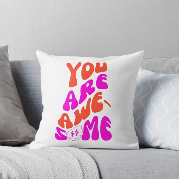 Item preview, You Are Awesome - Uplifting Typography for Positive Affirmations - Pink and Red designed and sold by Biddakate.