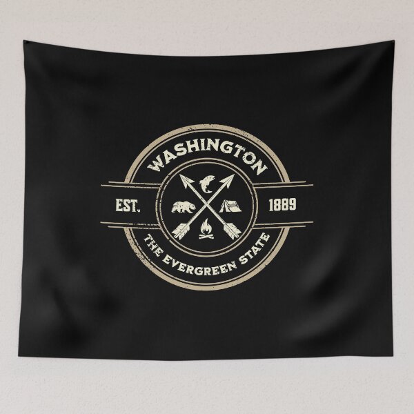 Item preview, WA Washington State Evergreen State Retro Vintage Design Pacific Northwest PNW designed and sold by JustincredibleT.
