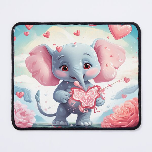 Item preview, valentine's day elephant decorative panel designed and sold by DropeSavage.