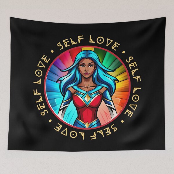 Item preview, Superhero Woman Self Love Promise Rainbow Warrior Red designed and sold by Melan Designs.