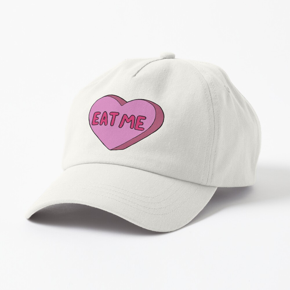 Pink "eat me" candy heart Sticker