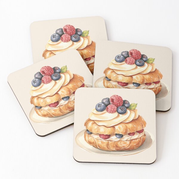 Item preview, Vanilla Cream Puffs With Fresh Berries designed and sold by Alicia Chee.