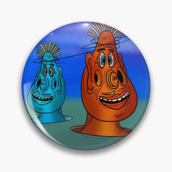 Item preview, Weird Moai type cartoony creatures coming out of the ground.  designed and sold by DaveDanchuk.