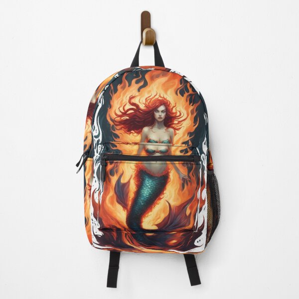 Item preview, Angry Red-Haired Fiery Burning Mermaid in the Ocean designed and sold by CailaStyle.