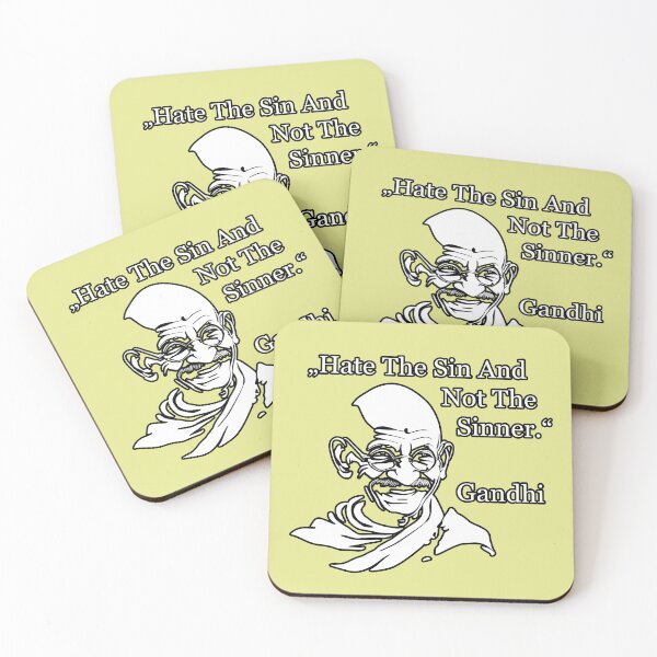 Item preview, Gandhi Quote: Hate The Sin And Not The Sinner designed and sold by JoanNinjaHen.
