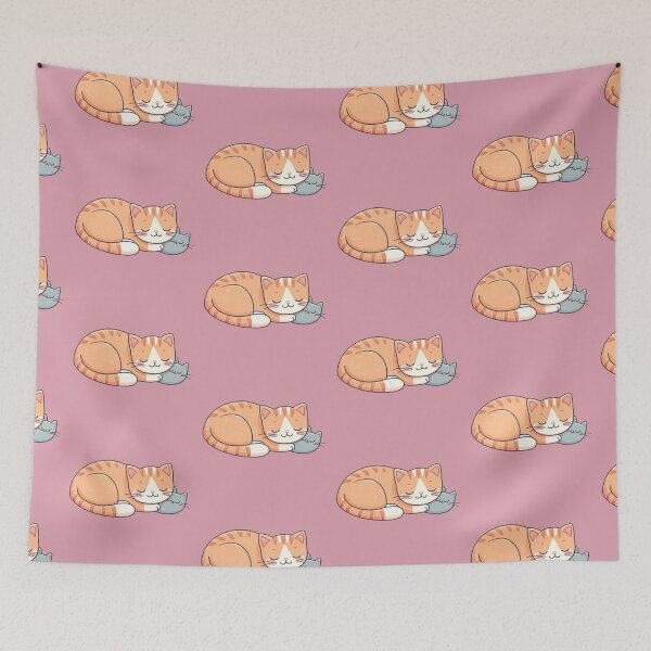 Item preview, Purrfect Nap, Cute Cat Sleeping Clipart, Peach Cat designed and sold by SnuggleSafari.