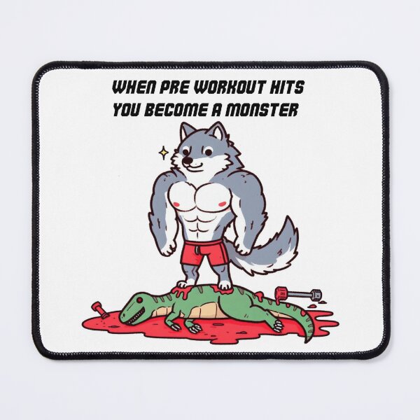 Item preview, When Pre Workout Hits: Muscle Wolf designed and sold by LemuellTrends.