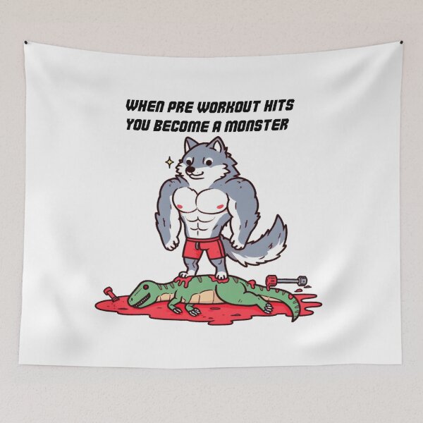 Item preview, When Pre Workout Hits: Muscle Wolf designed and sold by LemuellTrends.