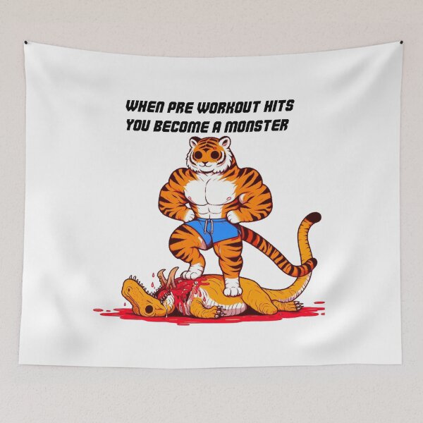 Item preview, When Pre Workout Hits: Muscle Tiger designed and sold by LemuellTrends.