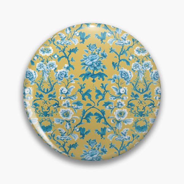 Item preview, Blue and yellow traditional French toile designed and sold by SophieClimaArt.