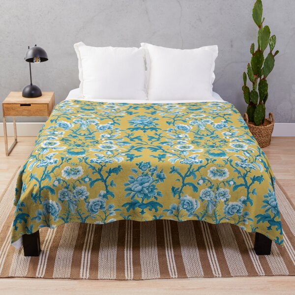 Item preview, Blue and yellow traditional French toile designed and sold by SophieClimaArt.