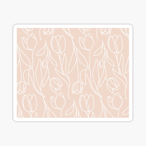 Tulipe abstraite sur fond beige Sticker