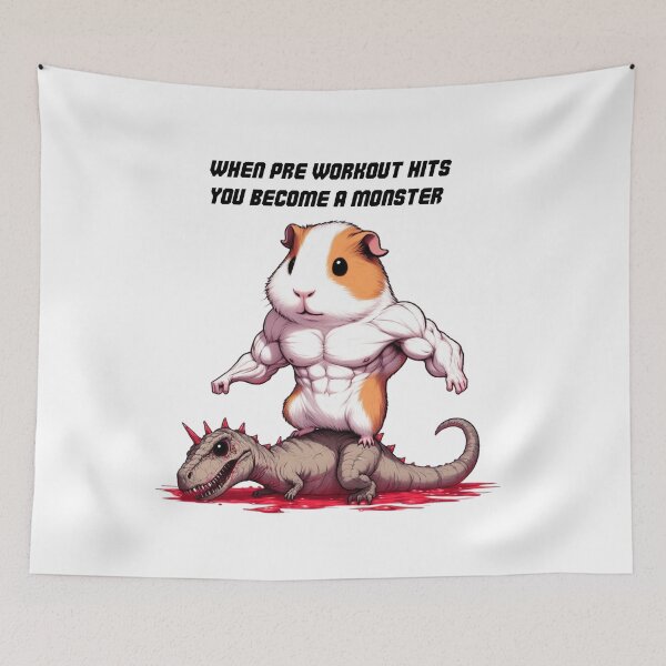 Item preview, When Pre Workout Hits: Muscle Guinea pig designed and sold by LemuellTrends.