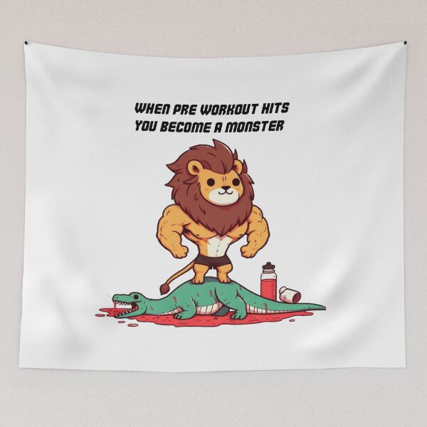 Item preview, When Pre Workout Hits: Muscle Lion designed and sold by LemuellTrends.