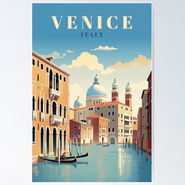 Item preview, Italy Venice Vintage Travel Poster Retro designed and sold by artra-shop.