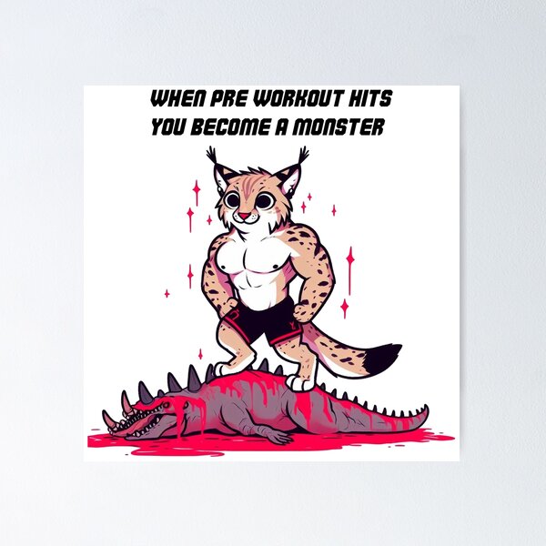 Item preview, When Pre Workout Hits: Muscle Lynx designed and sold by LemuellTrends.