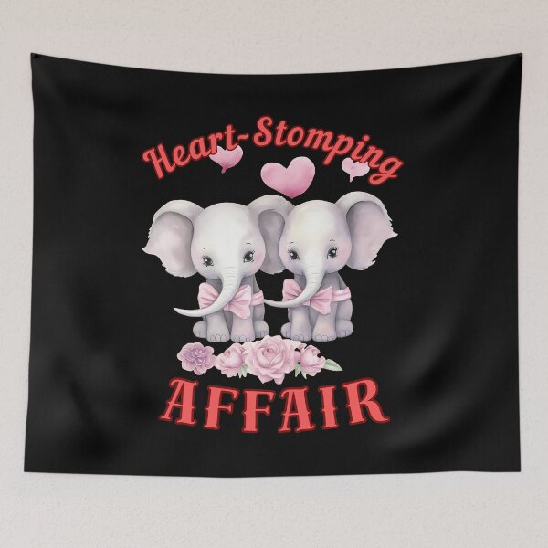 Item preview, Heart-Stomping Affair. colorful elephant designed and sold by ElephantVibes.