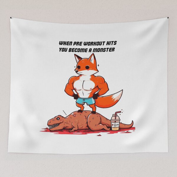 Item preview, When Pre Workout Hits: Muscle Fox designed and sold by LemuellTrends.