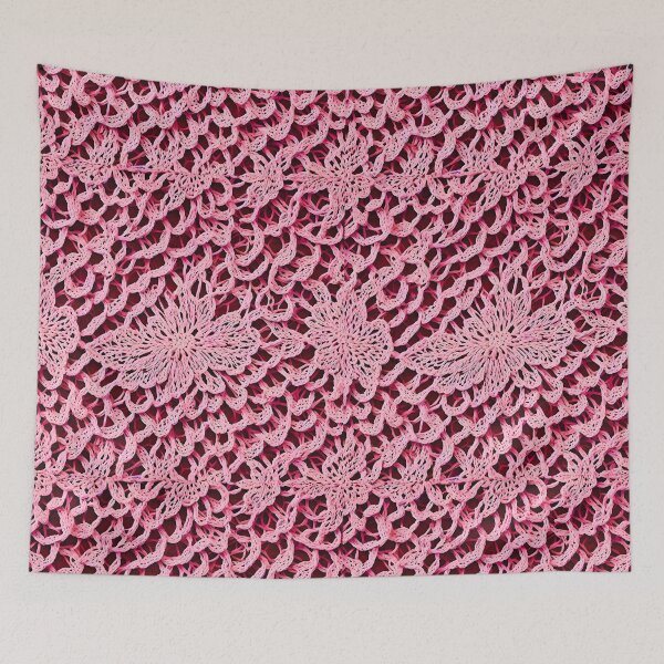 Item preview, Pink vintage crochet designed and sold by WildLadyWood.