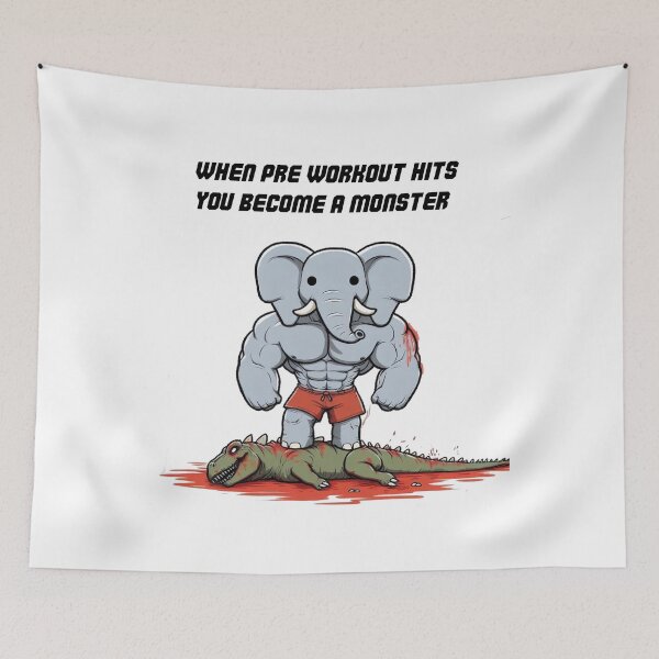 Item preview, When Pre Workout Hits: Muscle Elephant designed and sold by LemuellTrends.