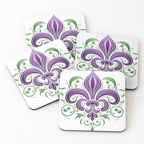Item preview, Fleur De Lis Art | Green and Purple designed and sold by W Designs.